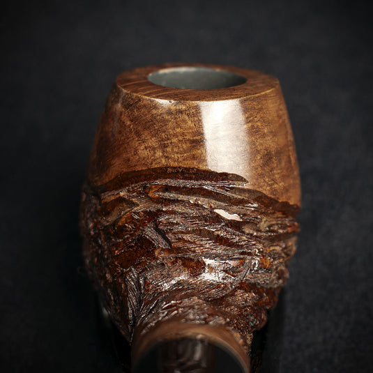 Jean Claude 9mm Filter Rustic Wave Briar Smoking Pipe - Shape 04