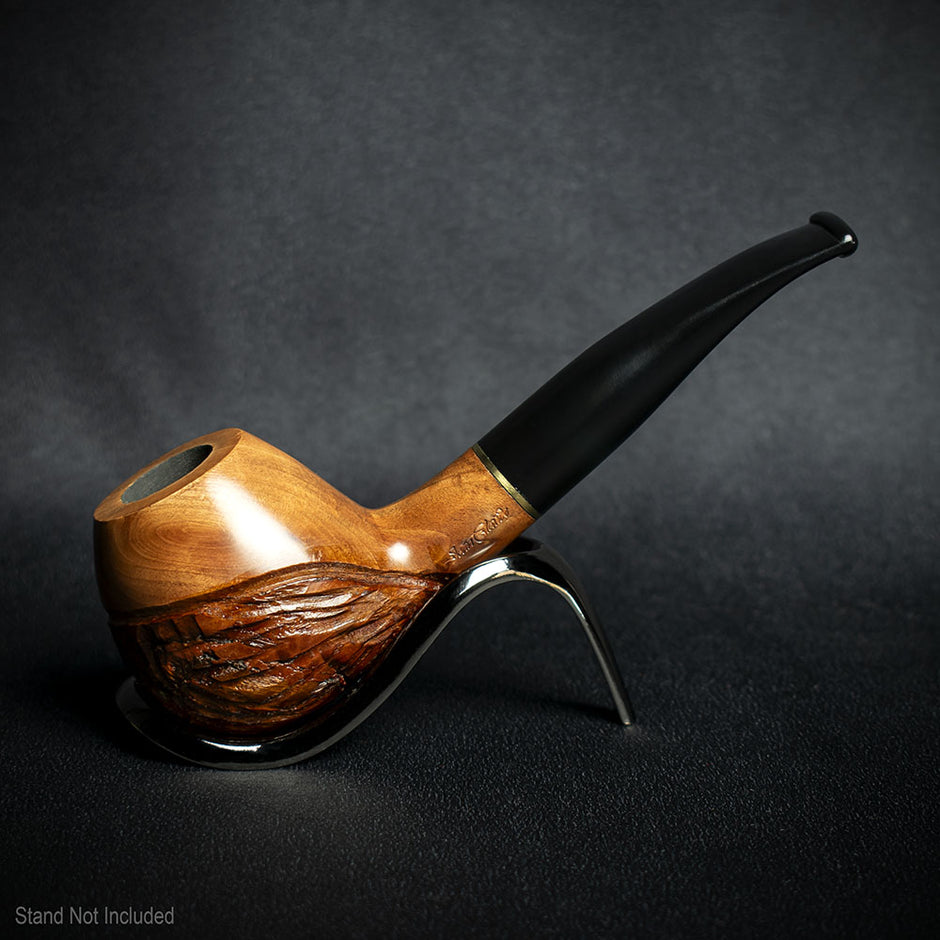 Jean Claude 9mm Filter Rustic Wave Briar Smoking Pipe - Shape 50