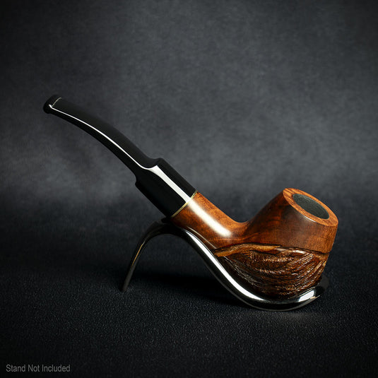 Jean Claude 9mm Filter Rustic Wave Briar Smoking Pipe - Shape 52