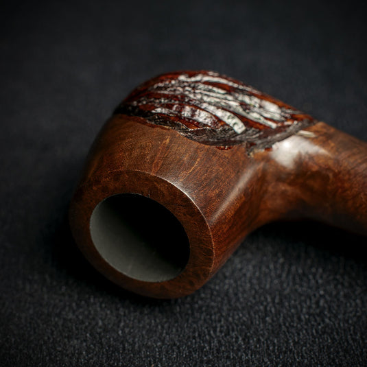 Jean Claude 9mm Filter Rustic Wave Briar Smoking Pipe - Shape 07