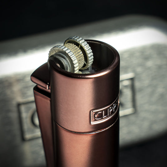 Clipper Refillable Lighter with Tin - Silver Gradient