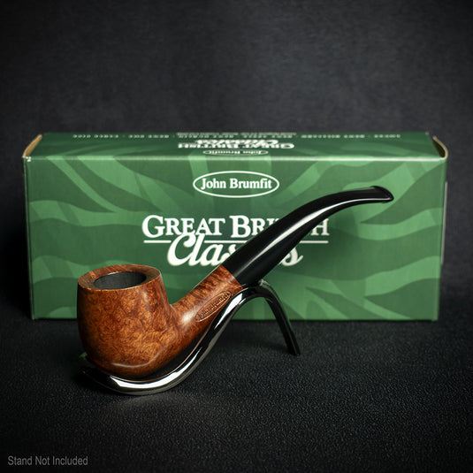 John Brumfit Great British Classics Briar Smoking Pipe - Bent Billiard