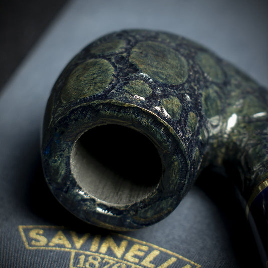 Savinelli Alligator Blue 6mm Briar Smoking Pipe - Shape 614