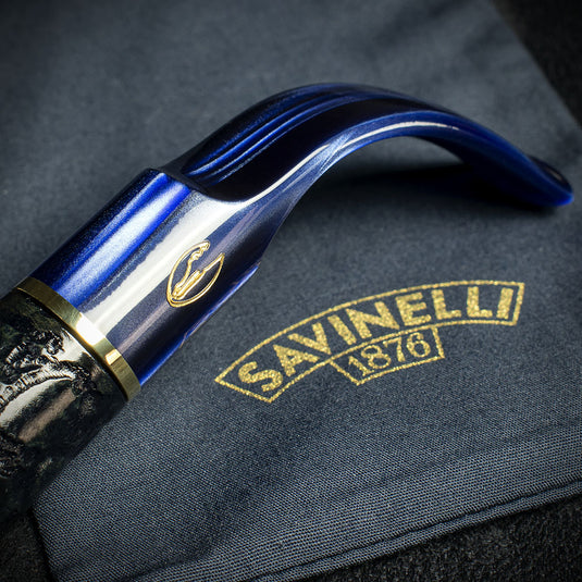 Savinelli Alligator Blue 6mm Briar Smoking Pipe - Shape 614