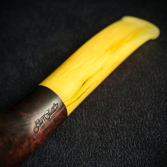 Jean Claude 9mm Yellow Tortoise Shell Briar Smoking Pipe - Shape 50