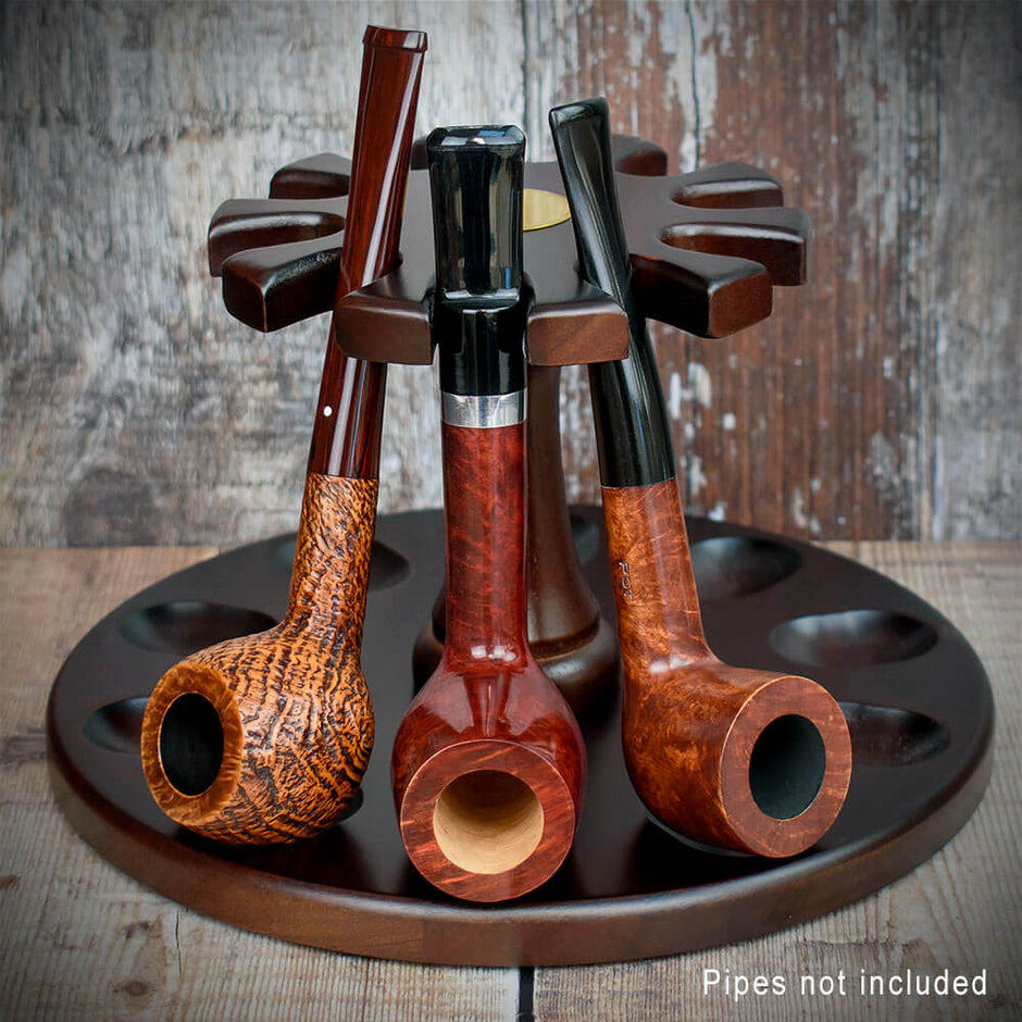 Rotating Wooden Pipe Rack - 10 Pipes Smoke-king