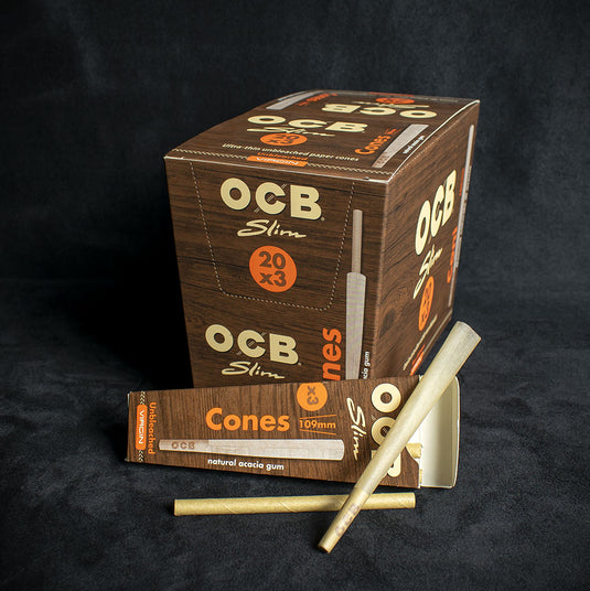 OCB Virgin Unbleached Kingsize Cones - 3 Pack