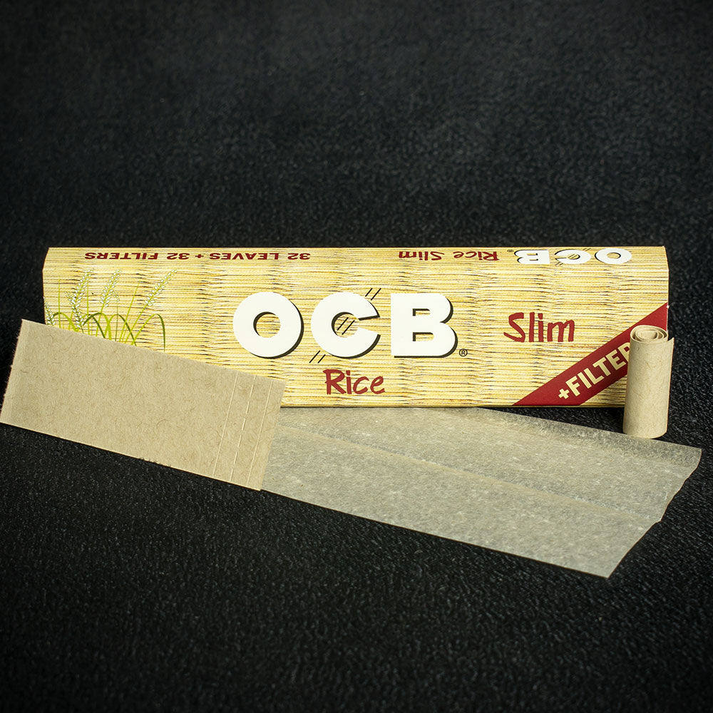 OCB Kingsize Slim Rice Rolling Papers & Tips - Single Pack