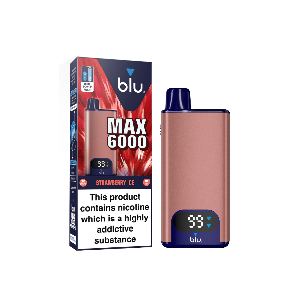 Blu Max 6000 Vape Pod Starter Kit - Strawberry Ice