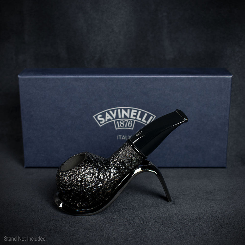 Savinelli Mini - Black Rusticated Briar Smoking Pipe - Shape 321 (6mm ...