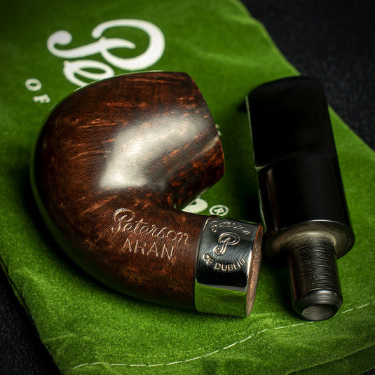 Peterson of Dublin Aran Smooth Nickel Mounted Pipe - Shape 230