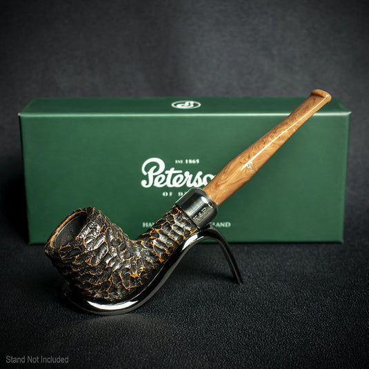 Peterson of Dublin Derry Rusticated Briar Smoking Pipe - Shape 06 - 9mm