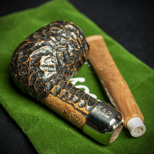 Peterson of Dublin Derry Rusticated Briar Smoking Pipe - Shape 06 - 9mm
