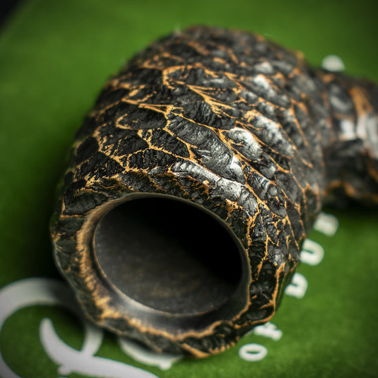Peterson of Dublin Derry Rusticated Briar Smoking Pipe - Shape 06 - 9mm
