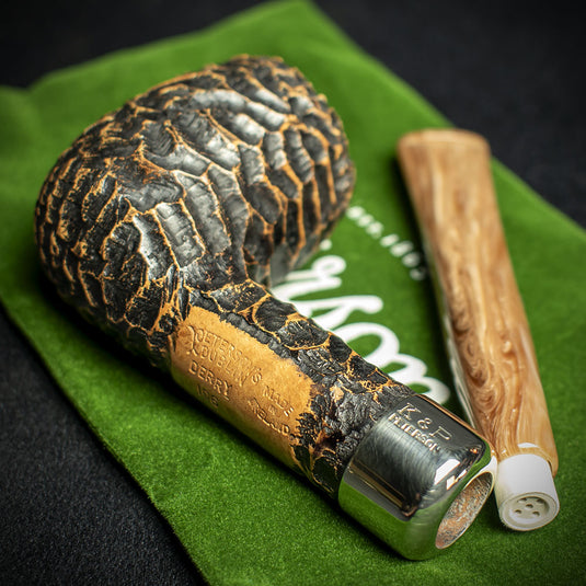 Peterson of Dublin Derry Rusticated Briar Smoking Pipe - Shape 106 - 9mm