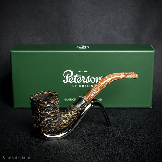 Peterson of Dublin Derry Rusticated Briar Smoking Pipe - Shape 128