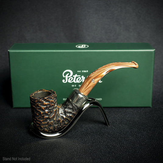 Peterson of Dublin Derry Rusticated Briar Smoking Pipe - Shape 338 - 9mm