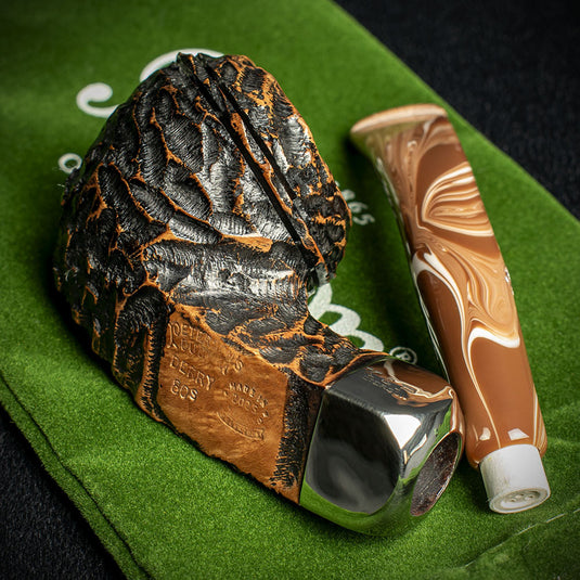Peterson of Dublin Derry Rusticated Briar Smoking Pipe - Shape 80s - 9mm