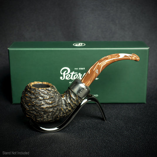 Peterson of Dublin Derry Rusticated Briar Smoking Pipe - Shape XL02 - 9mm