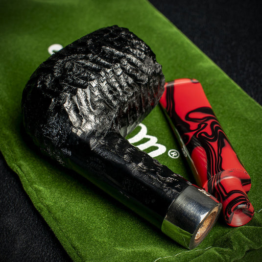Peterson of Dublin Dracula Rusticated Briar Smoking Pipe - Shape 107