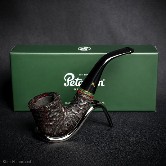Peterson of Dublin Emerald Rusticated Briar Smoking Pipe - Shape 05 - 9mm