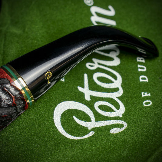 Peterson of Dublin Emerald Rusticated Briar Smoking Pipe - Shape 05 - 9mm