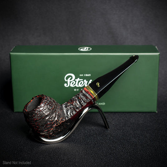 Peterson of Dublin Emerald Rusticated Briar Smoking Pipe - Shape 150 - 9mm