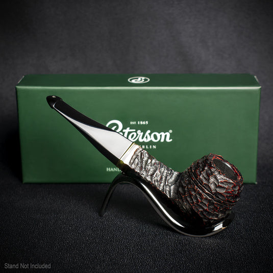 Peterson of Dublin Emerald Rusticated Briar Smoking Pipe - Shape 150 - 9mm