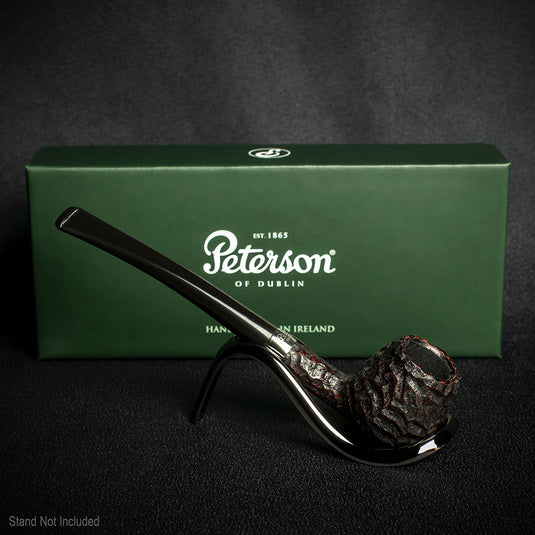 Peterson of Dublin Junior Rusticated Briar Smoking Pipe - Canted Apple