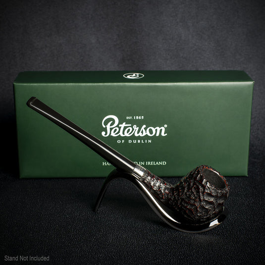 Peterson of Dublin Junior Rusticated Briar Smoking Pipe - Straight Apple