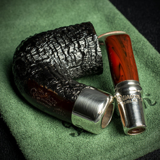 Peterson of Dublin Newgrange Silver Spigot Briar Smoking Pipe - Shape 338