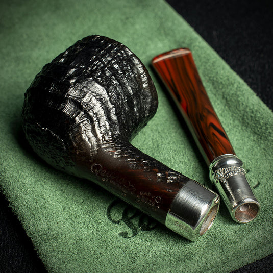 Peterson of Dublin Newgrange Silver Spigot Briar Smoking Pipe - Shape 608