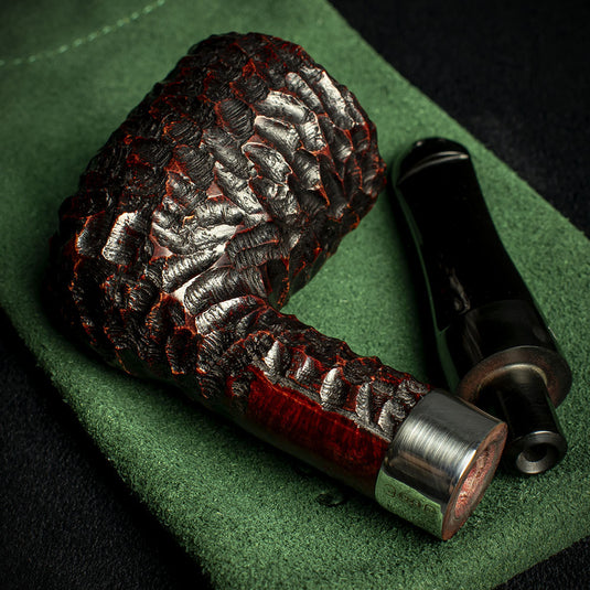 Peterson of Dublin Rusticated Pub Briar Smoking Pipe - Large Dublin