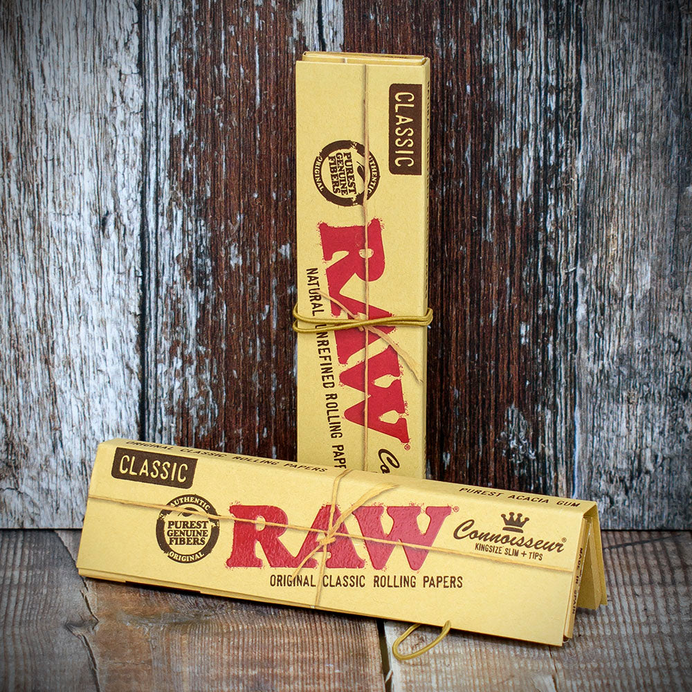 Classi Paper RAW | Classic Connoisseur King Size Slim Rolling Papers & Tips