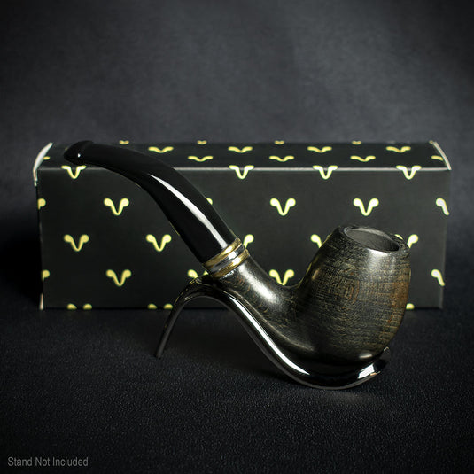Smoke-King 9mm Black Beechwood Pipe - Bent