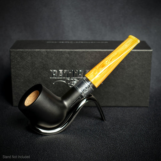 Rattray's Monarch Black 9mm Briar Smoking Pipe - Shape 5