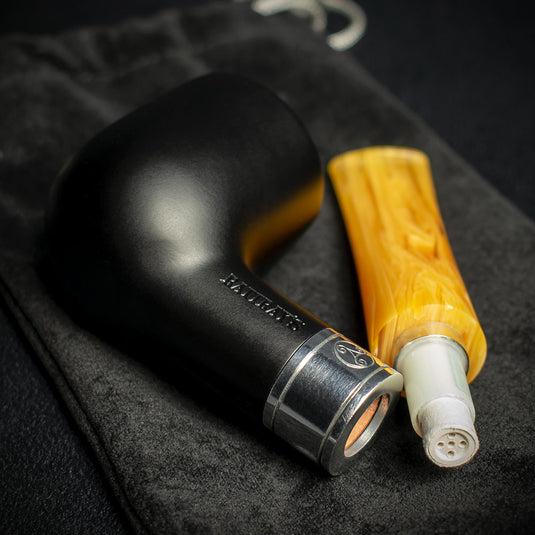 Rattray's Monarch Black 9mm Briar Smoking Pipe - Shape 5