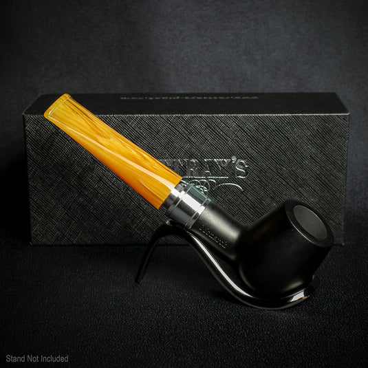 Rattray's Monarch Black 9mm Briar Smoking Pipe - Shape 18
