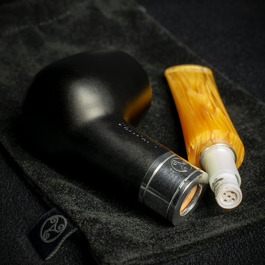 Rattray's Monarch Black 9mm Briar Smoking Pipe - Shape 18