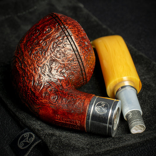 Rattrays Monarch Sandblast Brown 9mm Briar Smoking Pipe - Shape 178