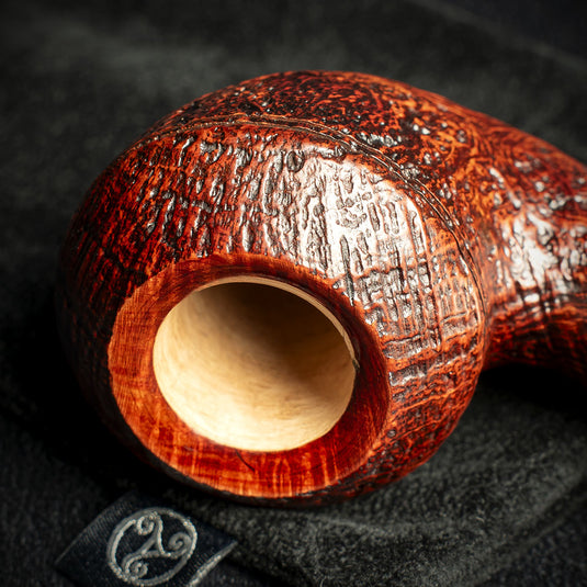 Rattrays Monarch Sandblast Brown 9mm Briar Smoking Pipe - Shape 178
