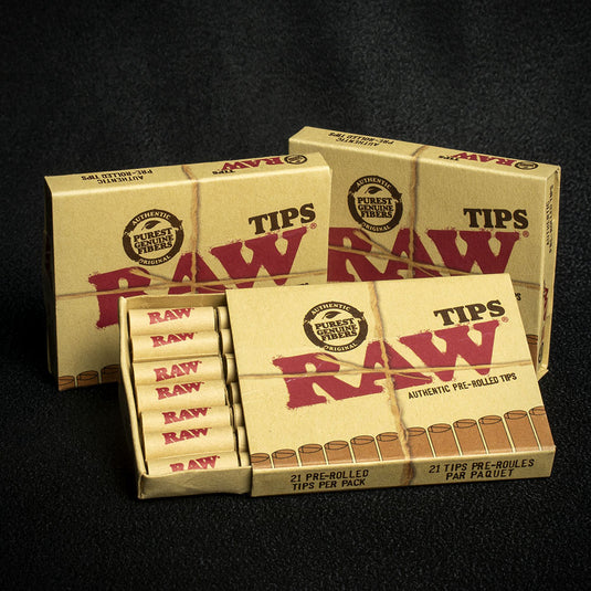 RAW Natural Pre-Rolled Filter Tips - Bundle of 3
