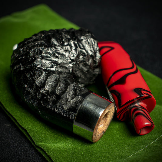 Peterson of Dublin Dracula Rusticated Briar Smoking Pipe - Shape XL90