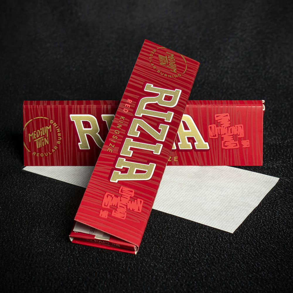 Red Paper Rizzler Rizla | King Size Slim Rolling Papers Red - Bundle of 2