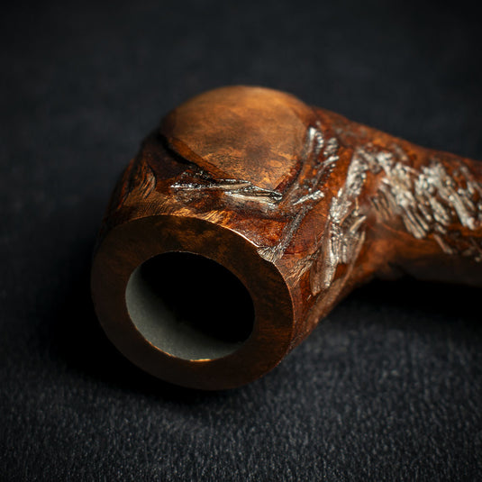 Jean Claude 9mm Filter Dark Rustic Briar Smoking Pipe - Shape 53