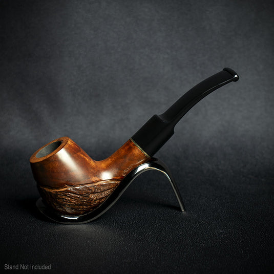 Jean Claude 9mm Filter Rustic Wave Briar Smoking Pipe - Shape 52