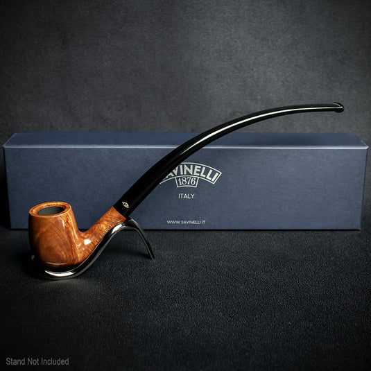 Savinelli Brown Smooth Churchwarden Briar Pipe - Shape 601
