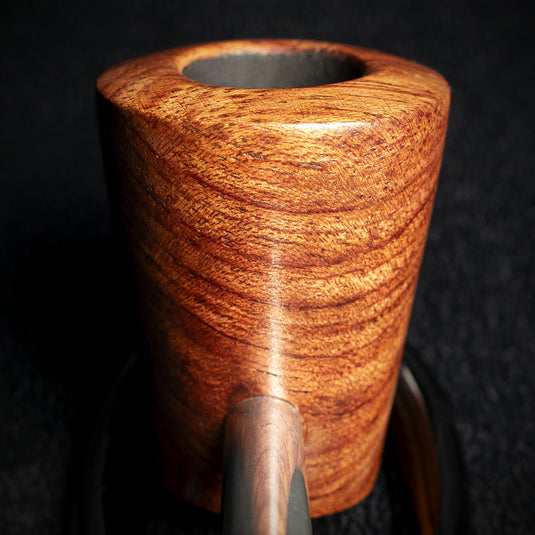 Smoke-King Metal Pipe Brown Poa Rosa Wood Cone Shape Bowl