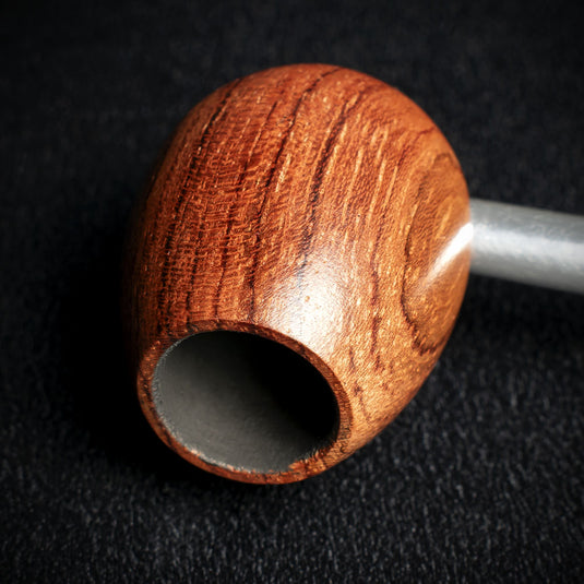 Smoke-King Metal Pipe Brown Poa Rosa Wood Egg Shape Bowl