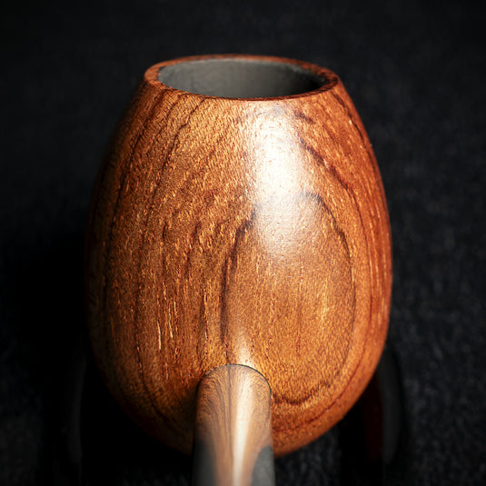 Smoke-King Metal Pipe Brown Poa Rosa Wood Egg Shape Bowl
